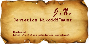 Jentetics Nikodémusz névjegykártya